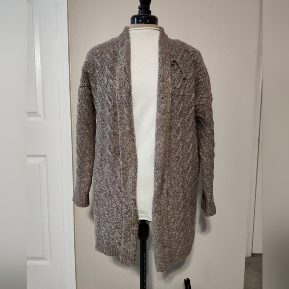 JJill Mocha Cable Knit Cardigan Sweater  XS Petite - Picture 6 of 7